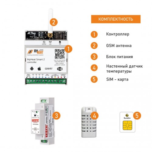 ЭВАН Контроллер MYHEAT SMART 2 Системы управления отоплением, Контроллеры систем отопления